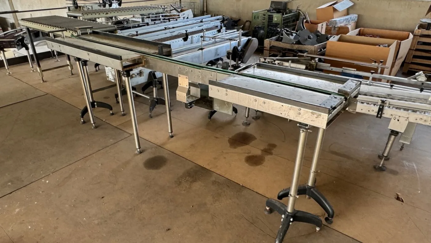 STRAIGHT BELT WITH STAINLESS STEEL ACCUMULATION PLATFORM FOR BOTTLES, SECOND-HAND EQUIPMENT - 5