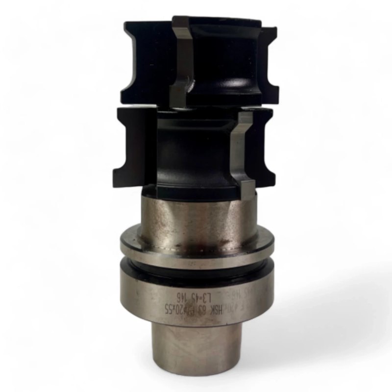 HSK 63 F Spannzangenfutter mit Bohrungsaufnahme und Duplex HW Profilfräser D=63 mm L=36 mm