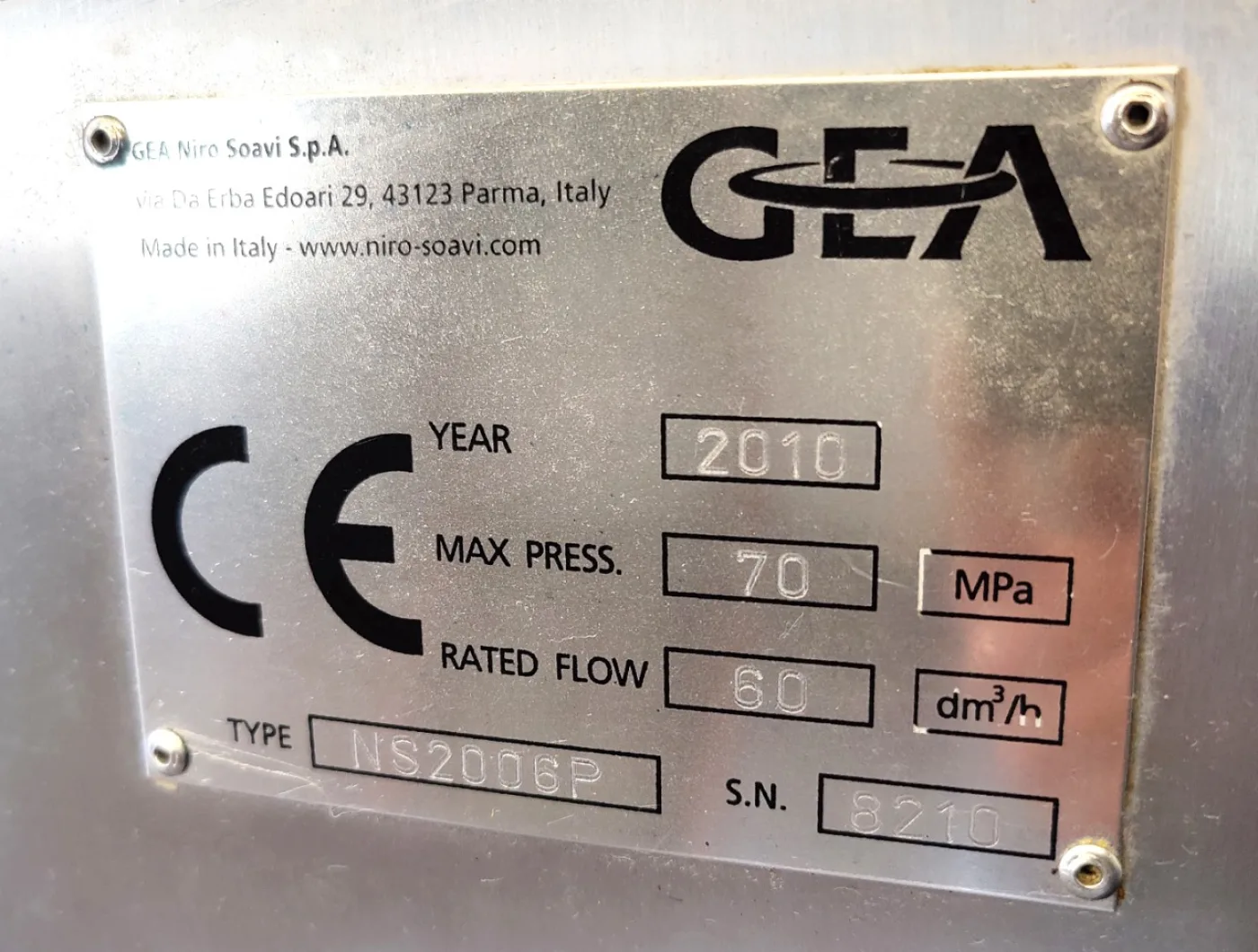 GEA Niro Ariete NS2006P - Kolben homogeniser - 1