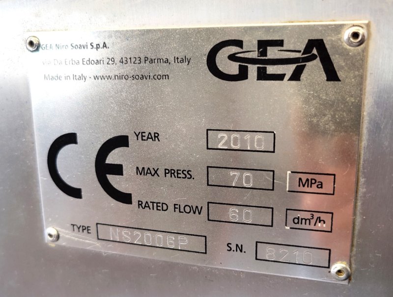 GEA Niro Ariete NS2006P - Piston homogeniser