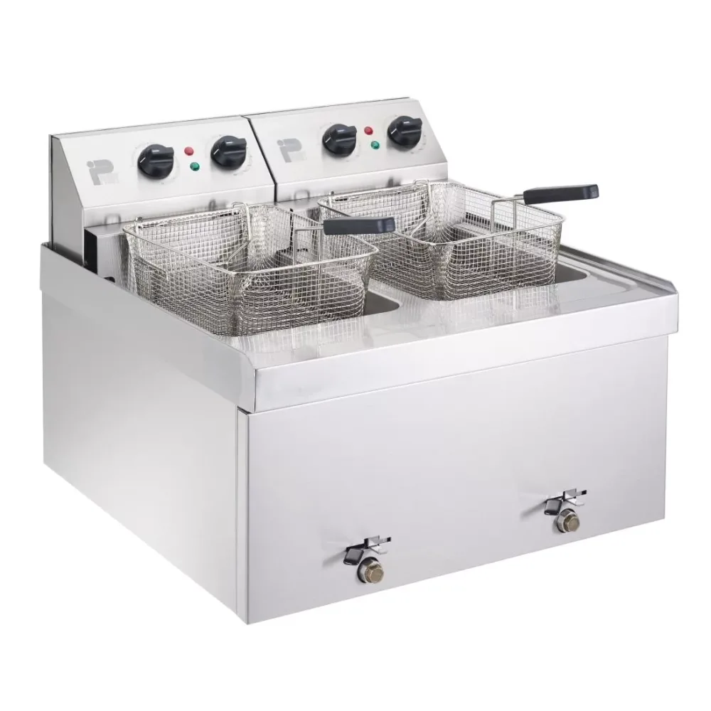 Parry Twin Tank Twin Basket Countertop Electric Fryer NPDF3 - islandcatering