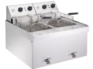 Parry Twin Tank Twin Basket Countertop Electric Fryer NPDF3 - islandcatering