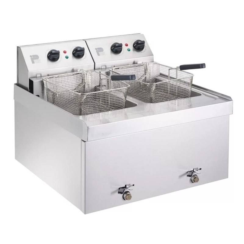 Parry Twin Tank Twin Basket Countertop Electric Fryer NPDF3 - islandcatering