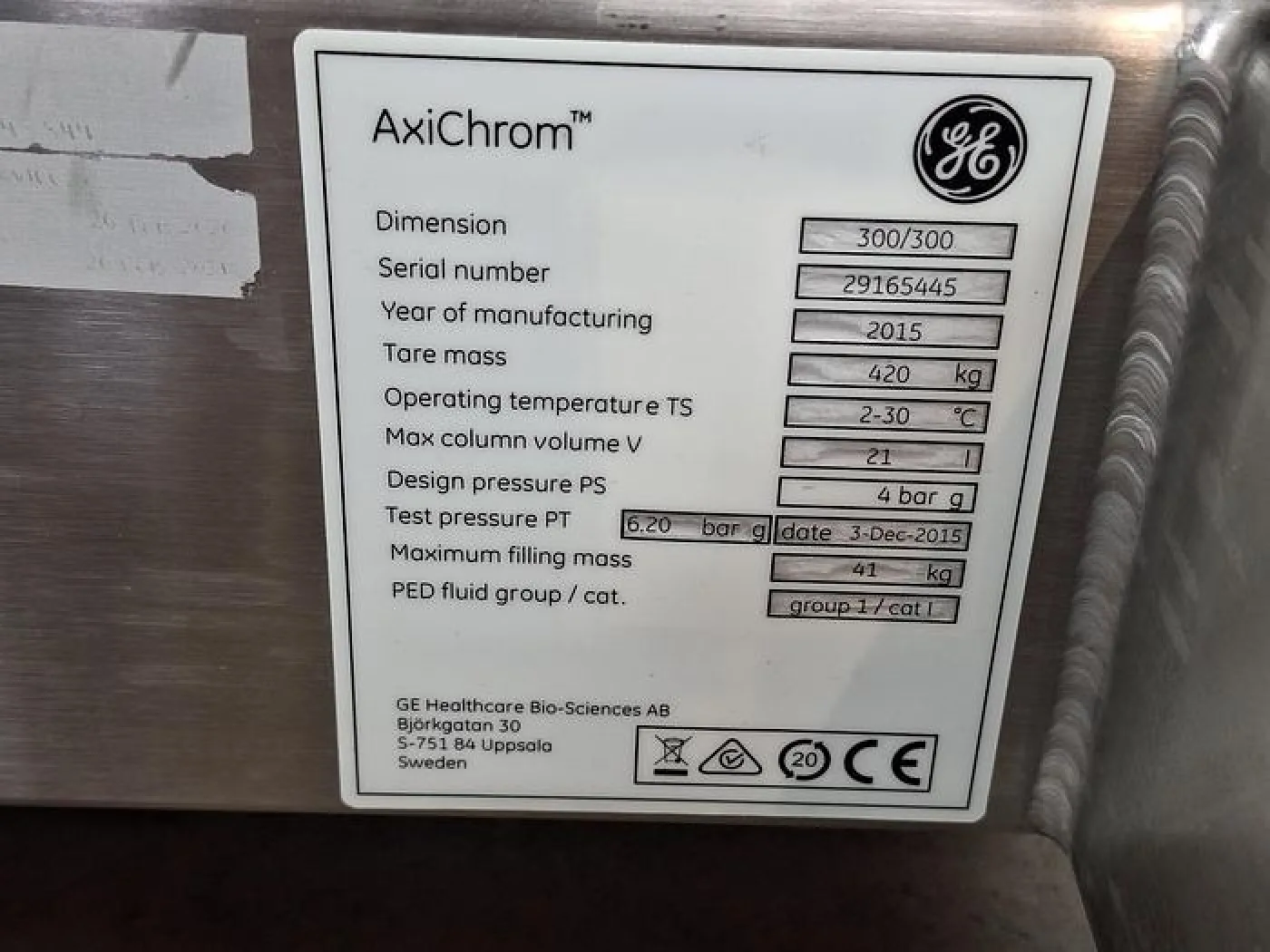 GE Axichrom Master 300-1000 Control Tower + GE AxiChrom 300/300 mm Chromatography Column - 1