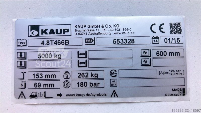 KAUP 4,8T466B, Breite 1.350 mm