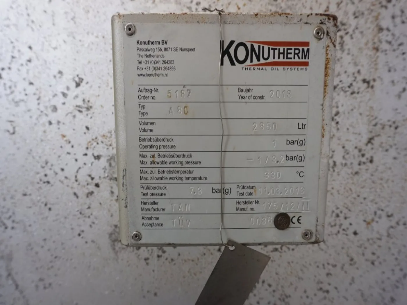 Konutherrm 2850 ltr - Pressure vessel - 2