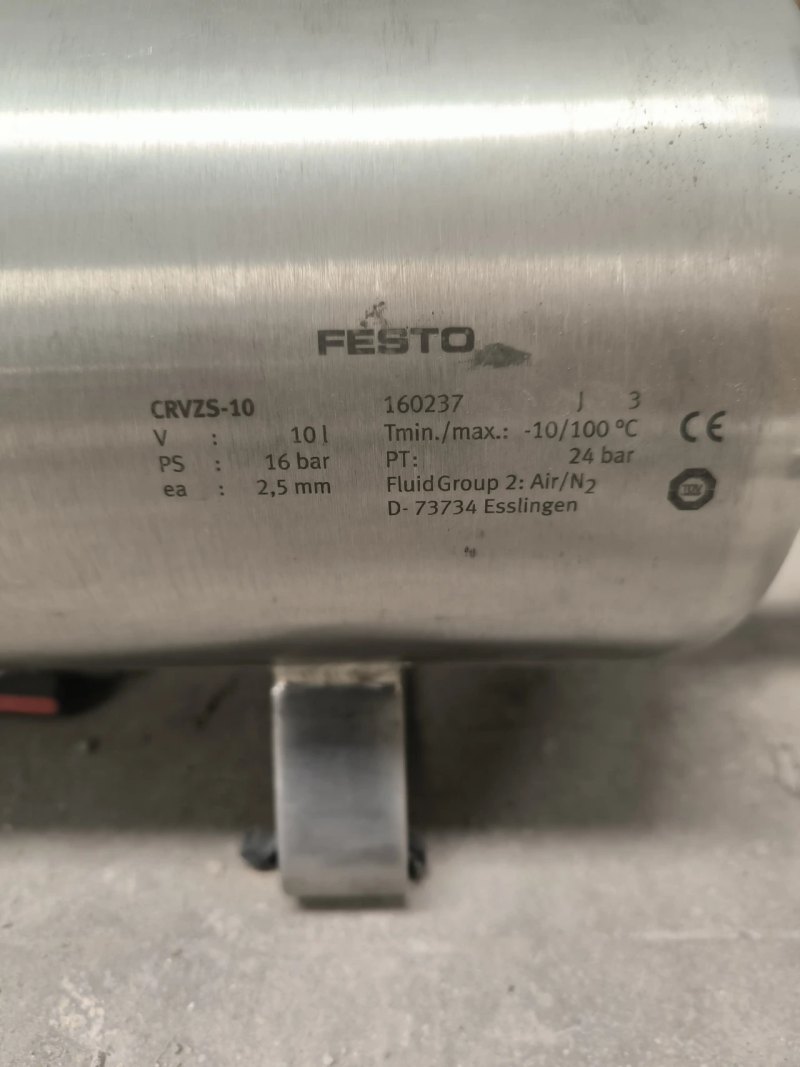 USED FESTO CRVZS-10 STAINLESS STEEL BOILER TANK 10 LITERS