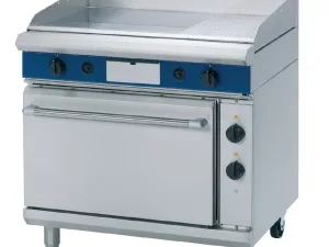 Blue Seal Evolution LPG Gas 1/3 Ribbed Chrome Griddle Electric Static Oven Nat Gas GPE506/L - islandcatering