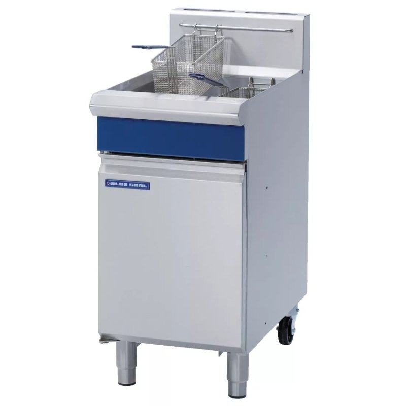 Blue Seal Single Tank Twin Basket Free Standing Natural Gas Fryer GT45 - islandcatering