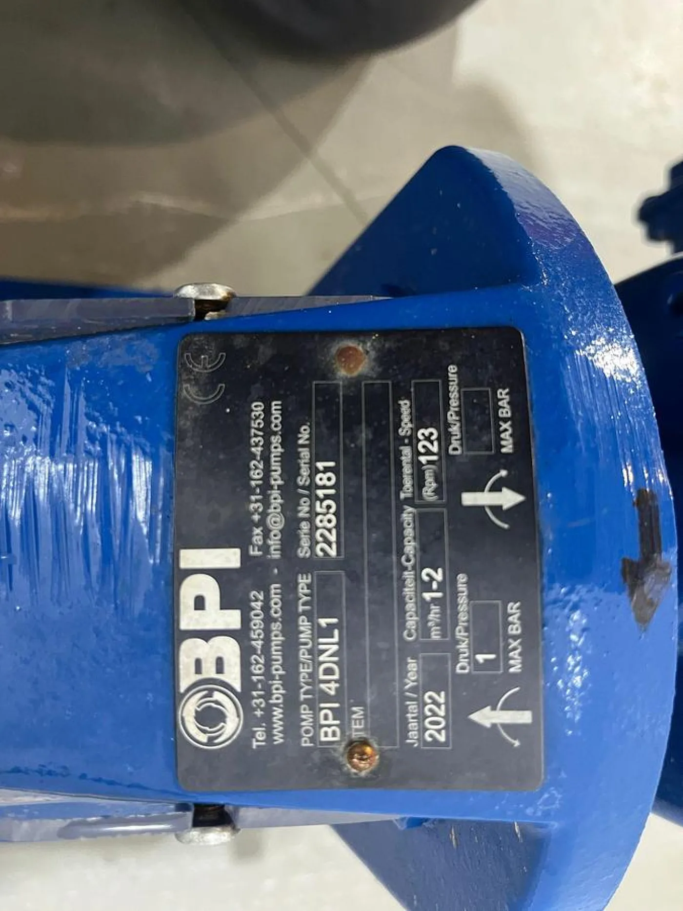 BPI Vijzel pomp, Type pomp BPI 4 DNL 1 - 5