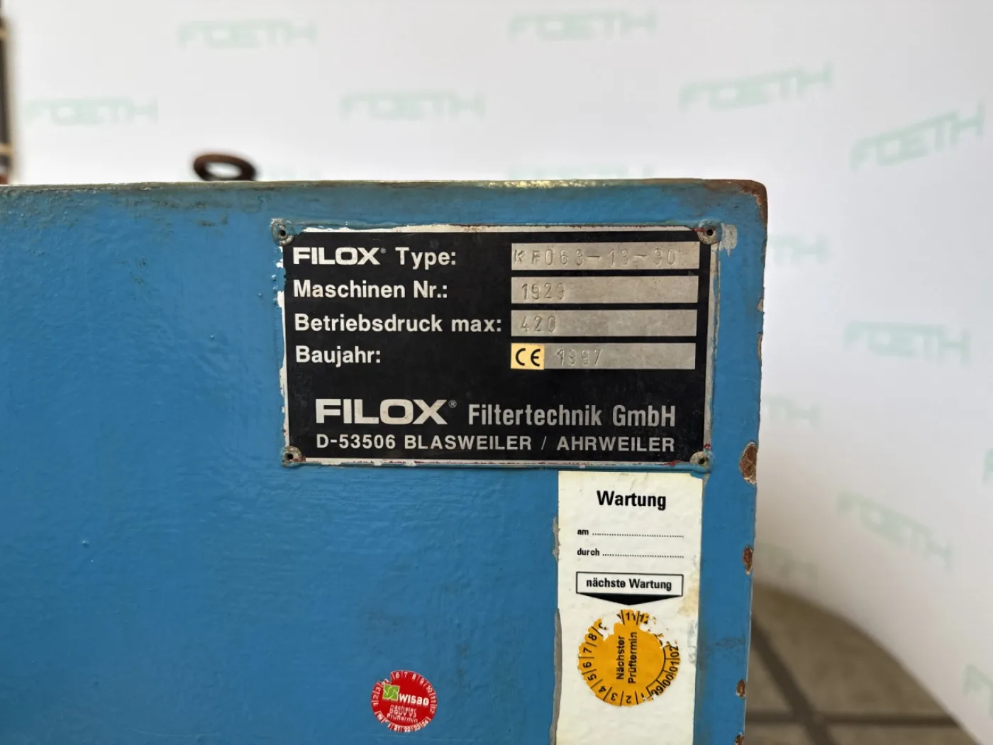 Filox Filtertechnik GmbH KF063-13-30 — 7 m² - Filterpress - 8