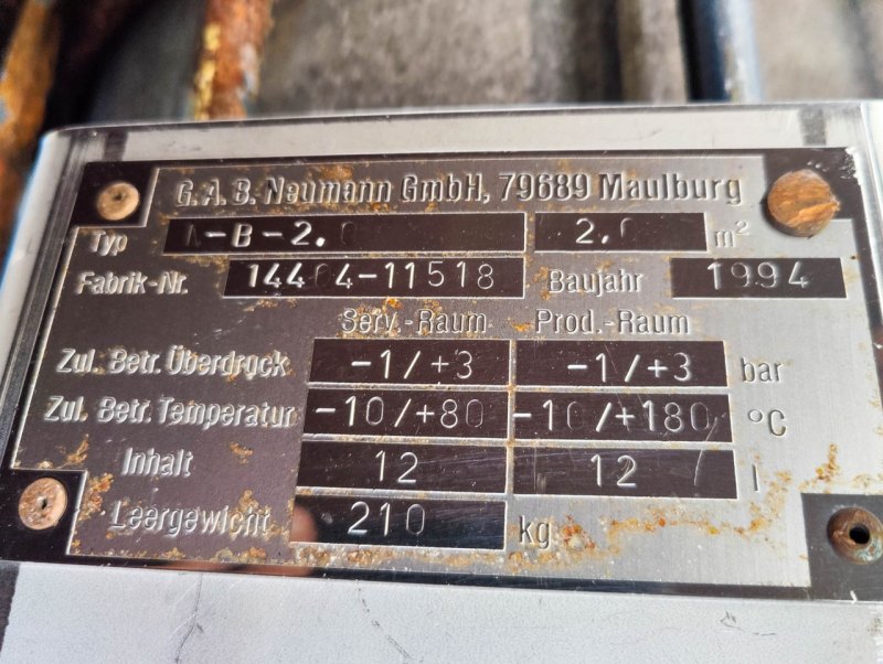 Gab Neumann N-B-2.0 - Shell and tube heat exchanger