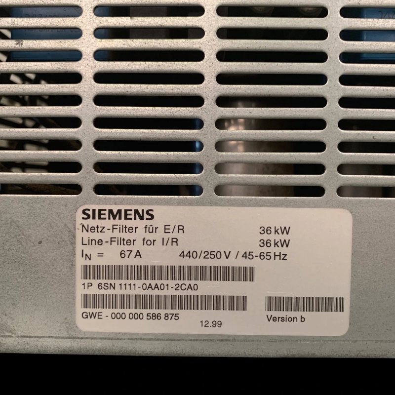 SIEMENS Netz-Filter (I/R) 36kW 6SN111-0AA01 Art.-Nr. 6SN111-0AA01