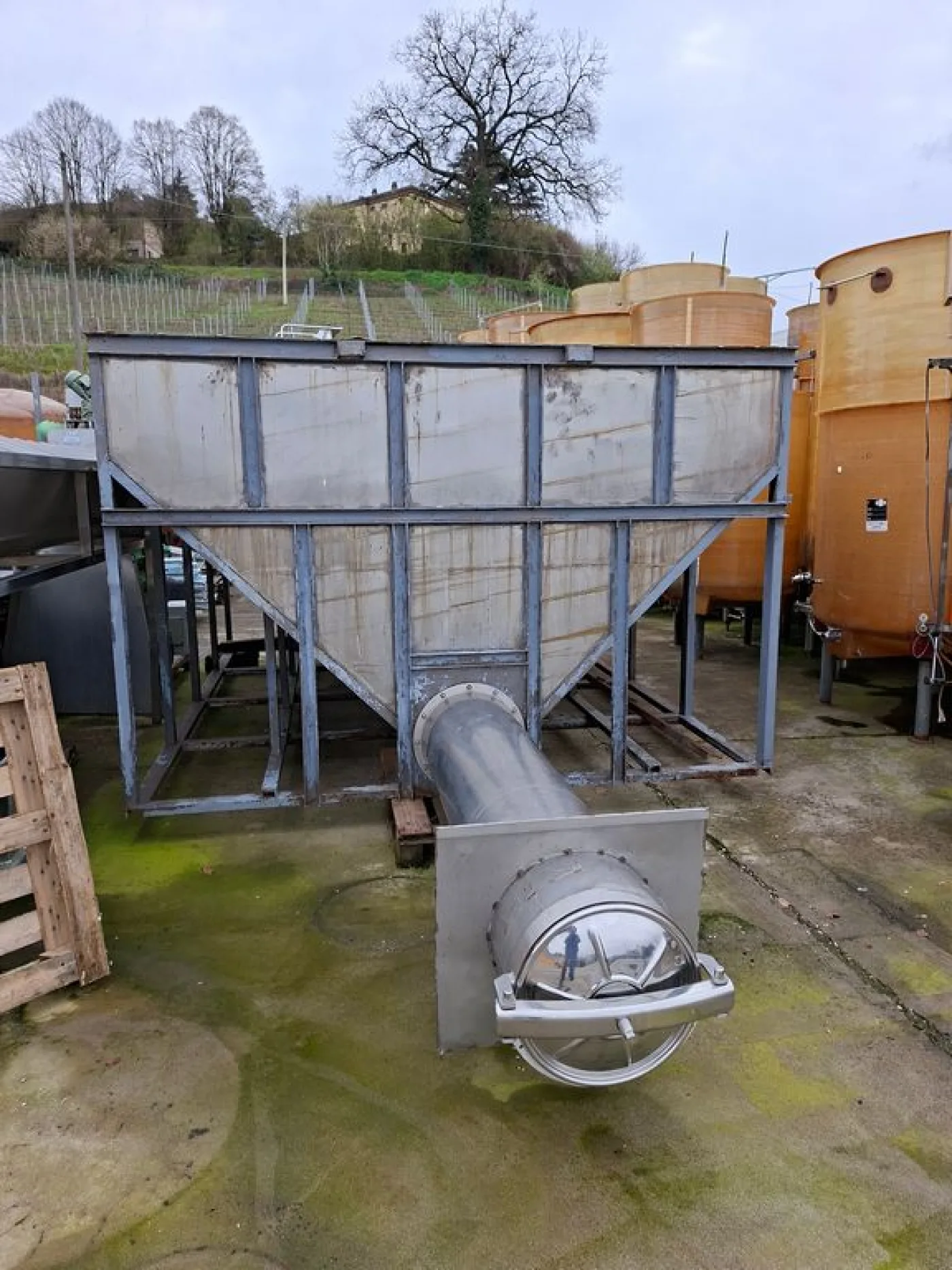 HOPPER / CONVEYOR FOR GRAPES MADE OF STAINLESS STEEL SHEET, SECOND HAND MACHINE - 1