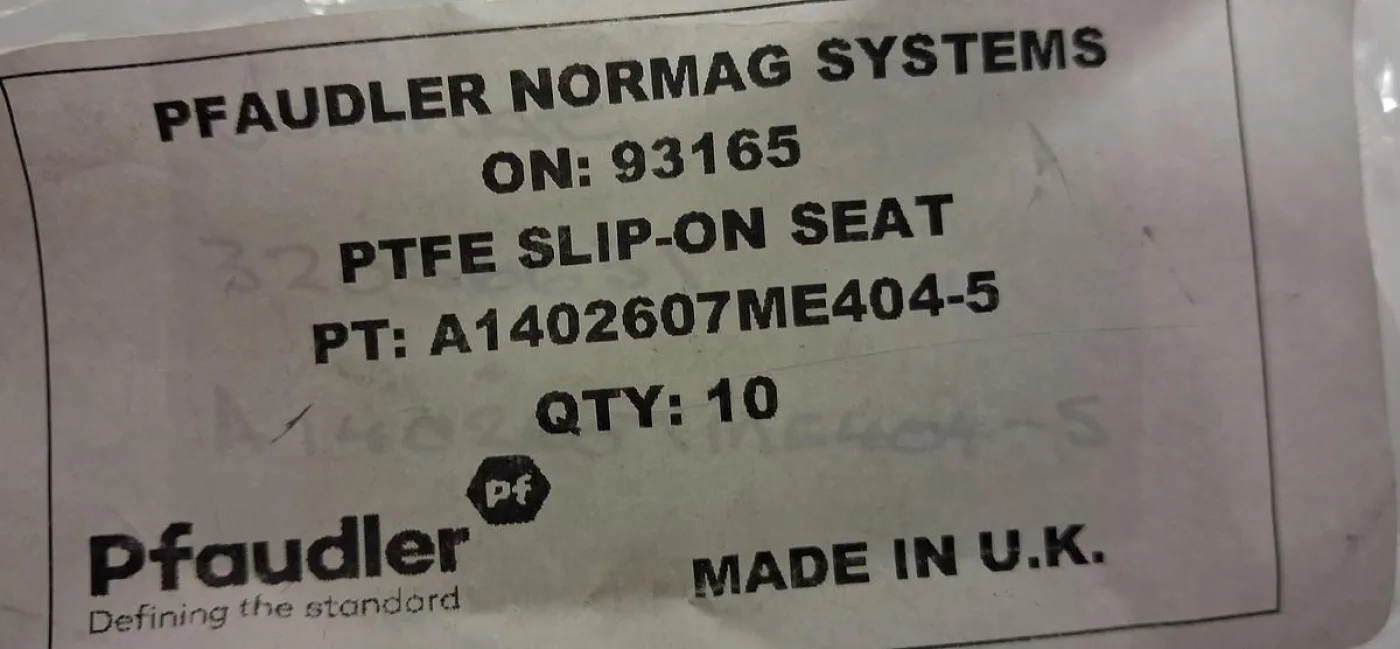 Normag PFAUDLER PTFE-Käfigdichtung / Schutzhülse vom Typ PTFE Slip-On Seat - 6