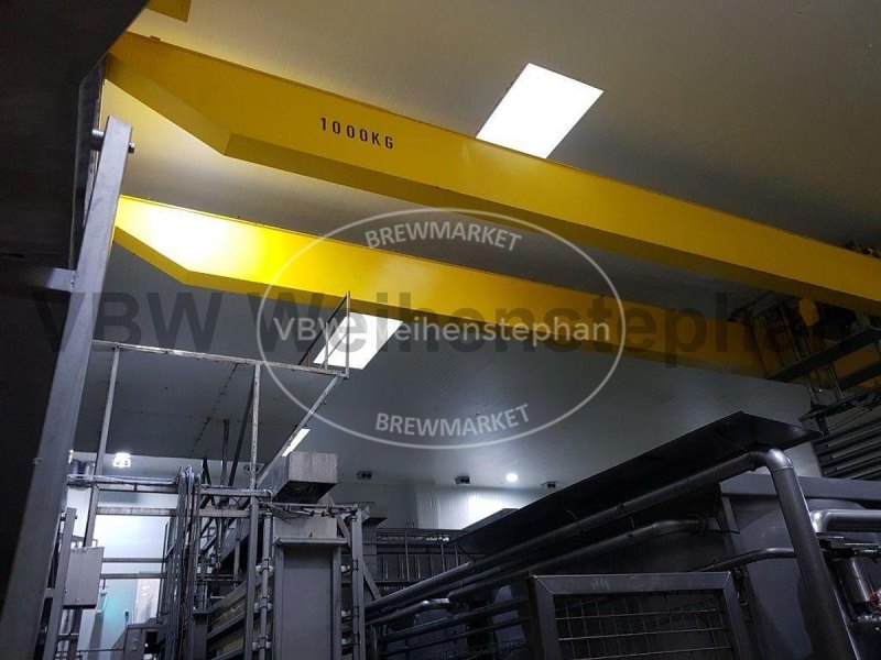 Travelling crane for salt bath system