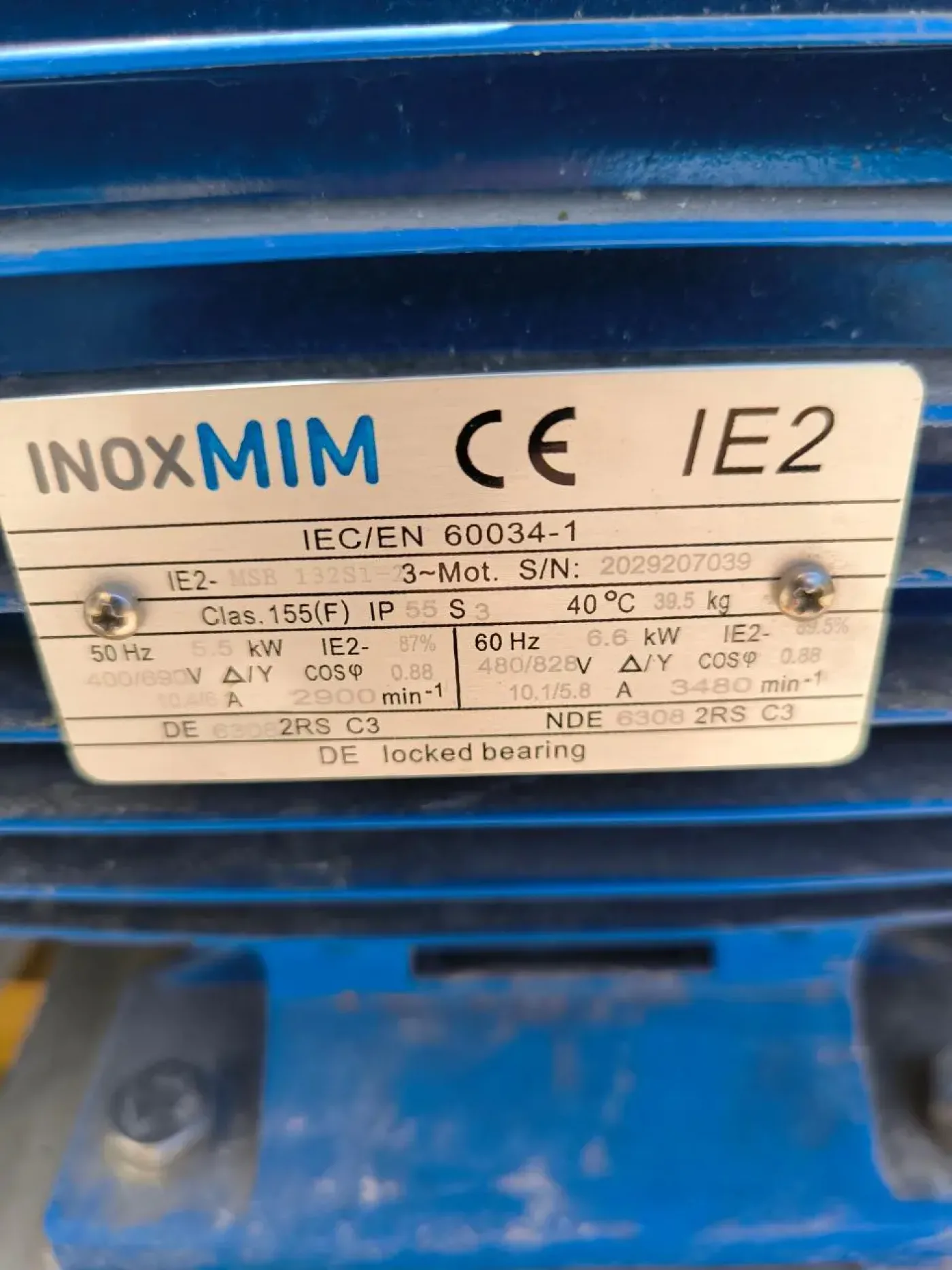 STAINLESS STEEL CENTRIFUGAL PUMP 5.5 KW 2900 RPM - 3