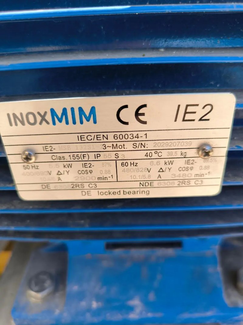 STAINLESS STEEL CENTRIFUGAL PUMP 5.5 KW 2900 RPM
