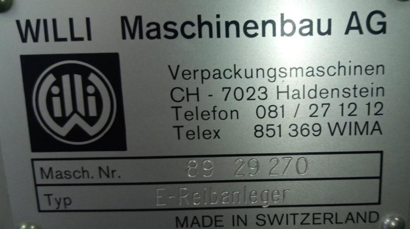 Willy Maschinenbau Packmat E-Reibanleger Verpackungsmaschine