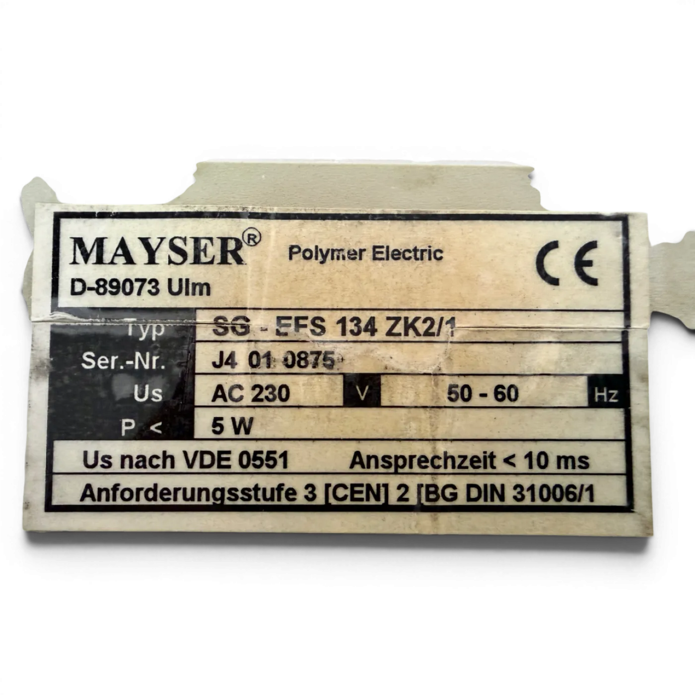 Mayser SG-EFS 134 ZK2/1 L20ms Sicherheitsschaltgerät Sicherheitsrelais - 6