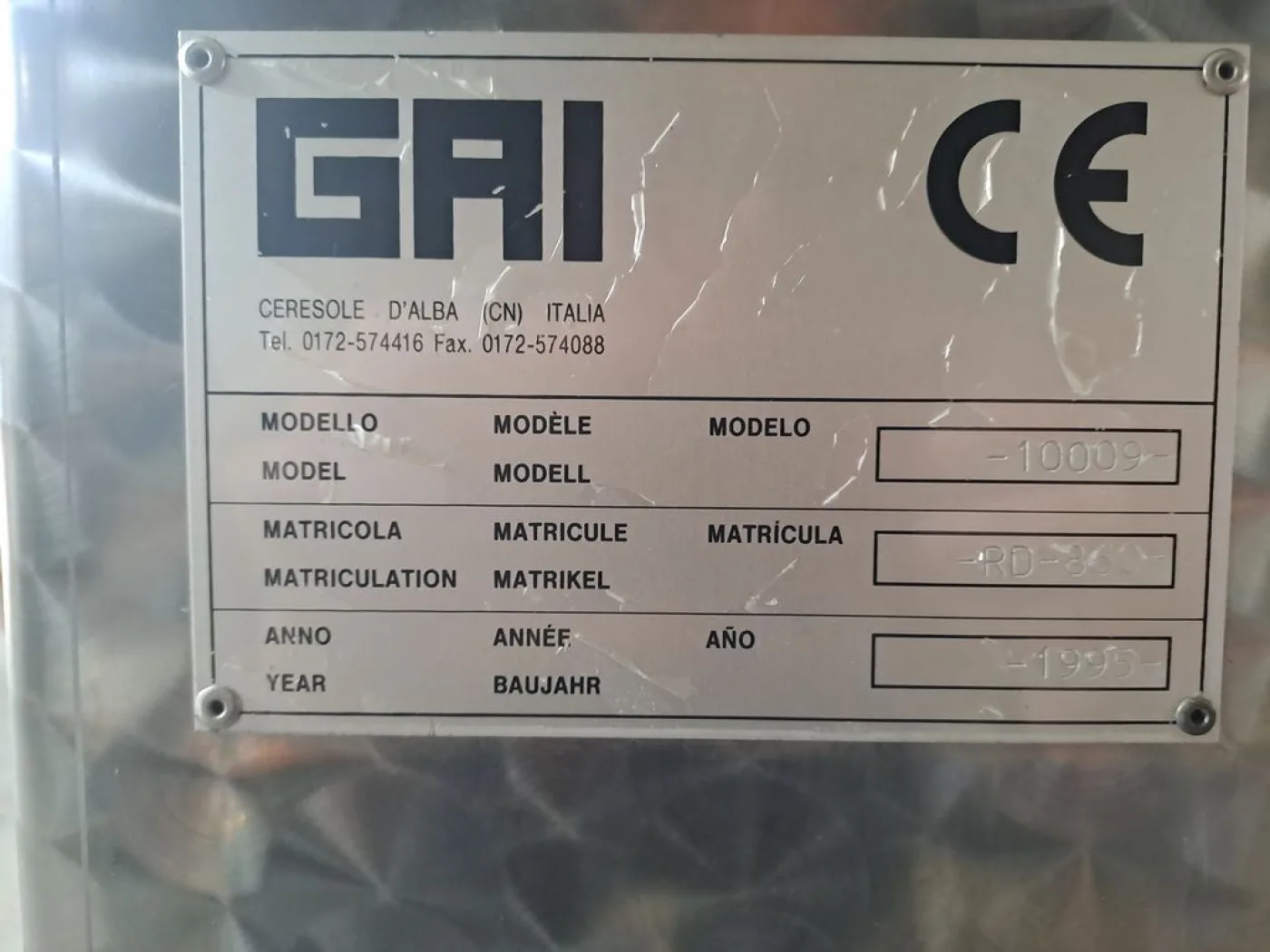 RINSER MACHINE GAI 9 NOZZLES IN STAINLESS STEEL, MODEL 10009, SECOND HAND MACHINE - 6