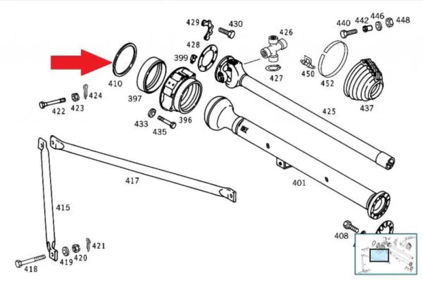 Spacer aandrijfas 4MM - 2