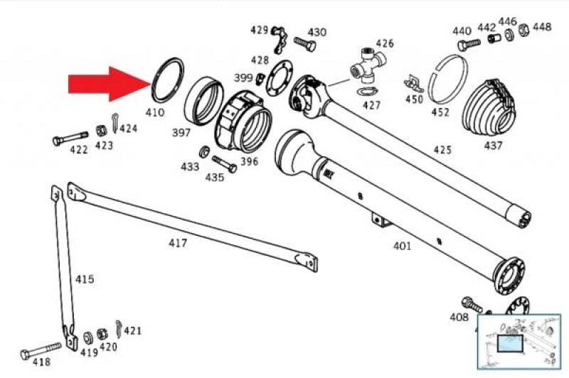 Spacer aandrijfas 4MM