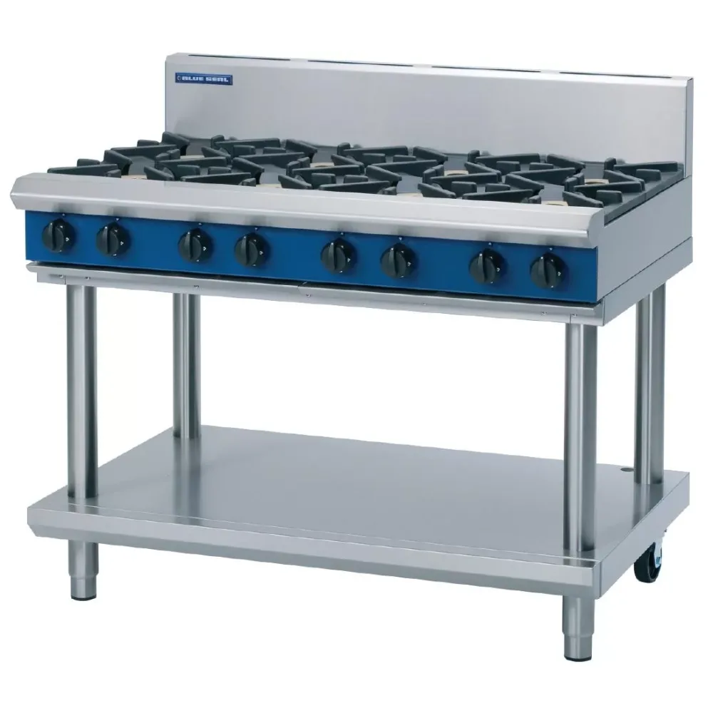 Blue Seal Evolution Cooktop 8 Open Burners LPG on Stand1200mm G518D-LS/L - islandcatering