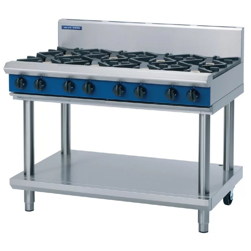 Blue Seal Evolution Cooktop 8 Open Burners LPG on Stand1200mm G518D-LS/L - islandcatering