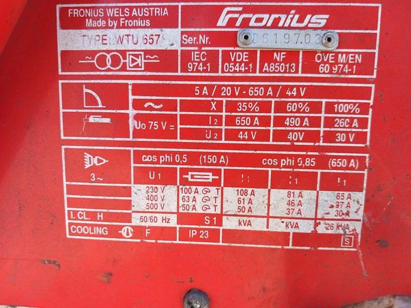 Máquina de soldar FRONIUS WTV 657 - 2
