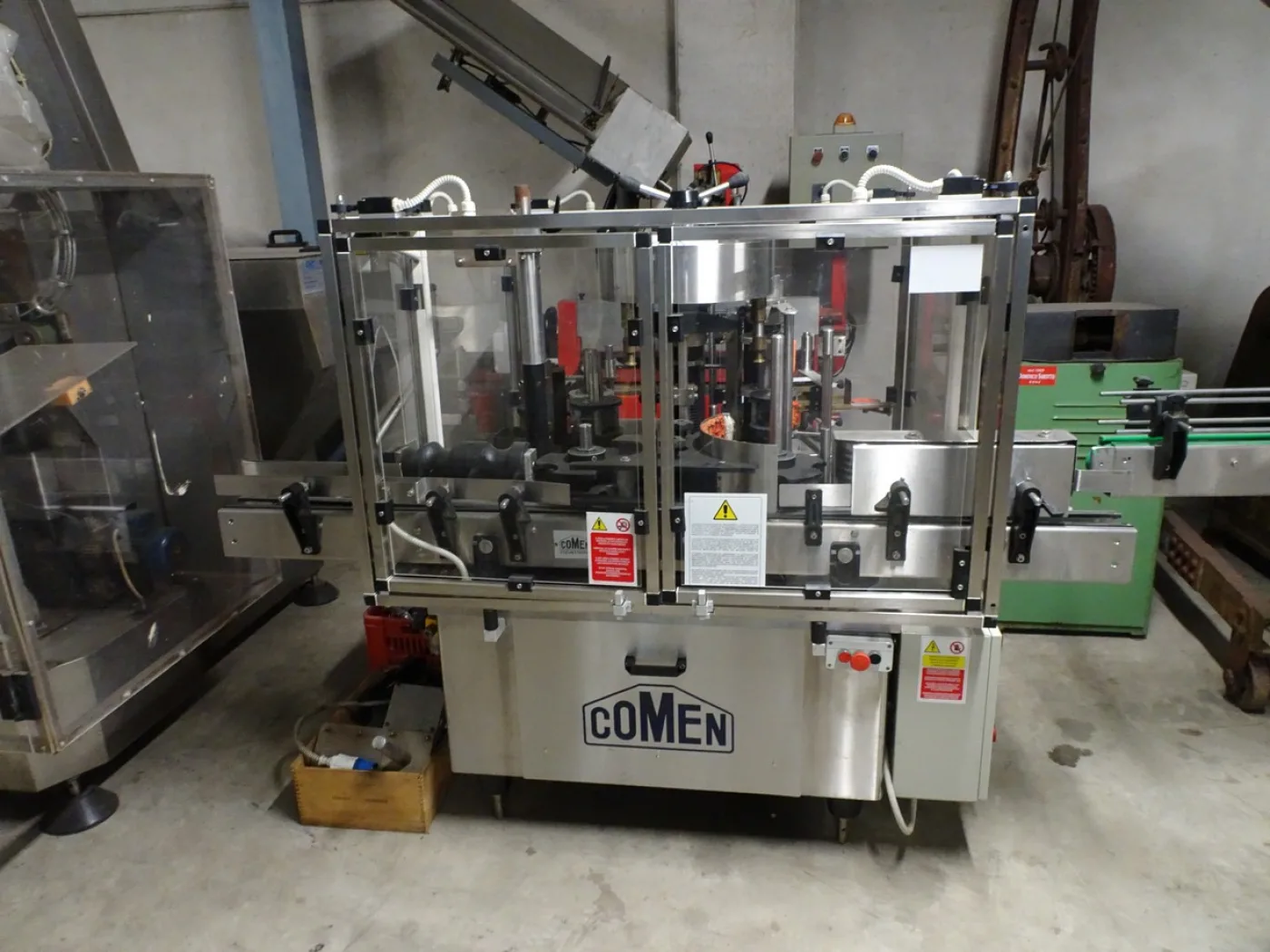 GLUE LABELLING MACHINE COMEN MODEL SR1 WITH 2 STATIONS AND LOCKING HEADS FOR APPLY LABEL BACK LABEL AND STICKER SECOND-HAND MACHINE - 3