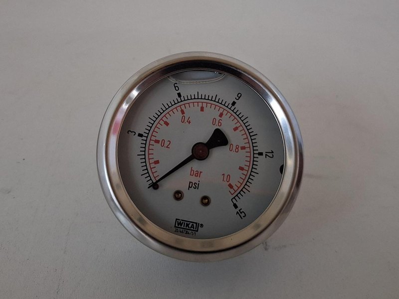 WIKA Flüssigkeitsgefülltes Druckmanometer 15 psi / 1 bar