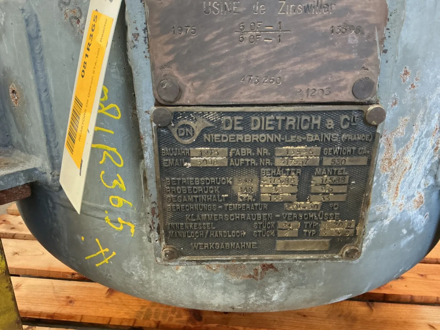 De Dietrich STA100 - Glass-lined Reactor - 8