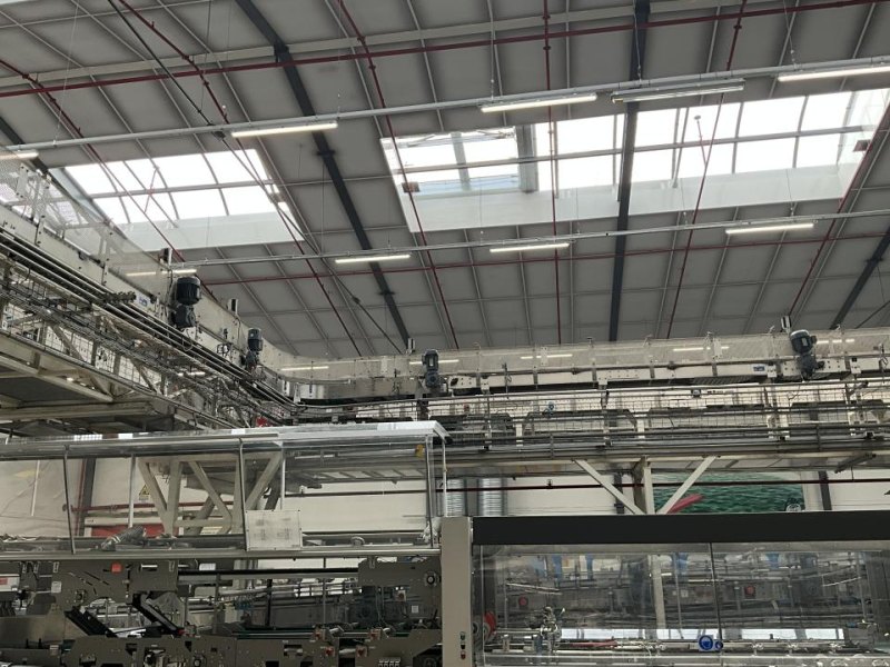 Anduze Anduze Overhead Förderband Belt from Tray Packer to Palletiser - Line 3