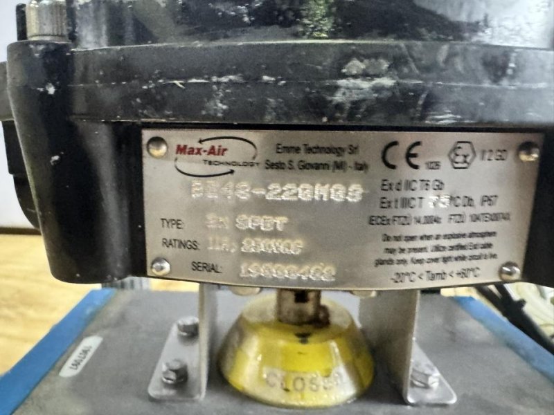 2019 EVAC / Max-Air Technology Pneumatic Quarter-Turn Ball Valve Assembly with Pneumatic Actuator
