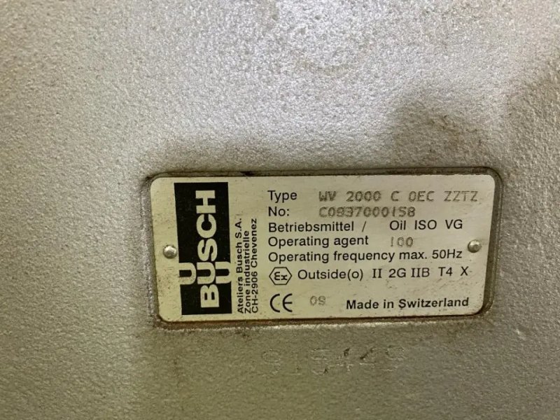 USED BUSCH PANDA WV 2000 C 0EC ZZTZ ATEX VACUUM PUMP