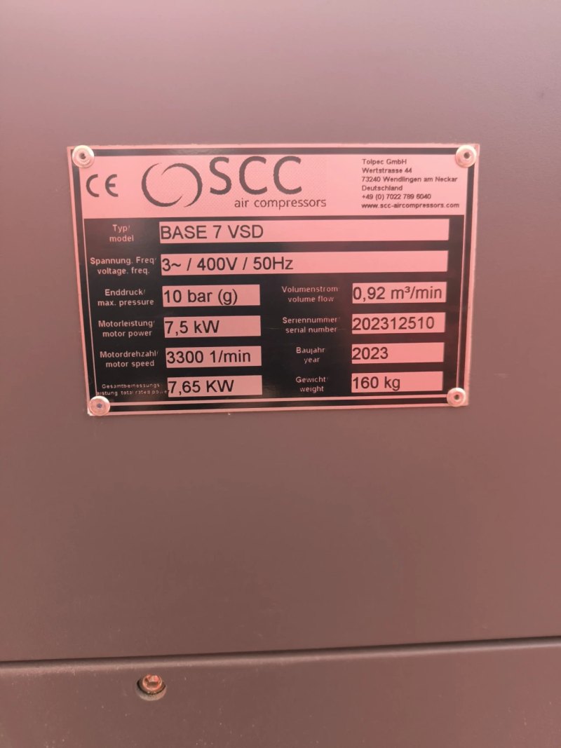 SCREW COMPRESSOR SCC BASE 7 VSD WITH REFRIGERATED AIR DRYER BL0030
