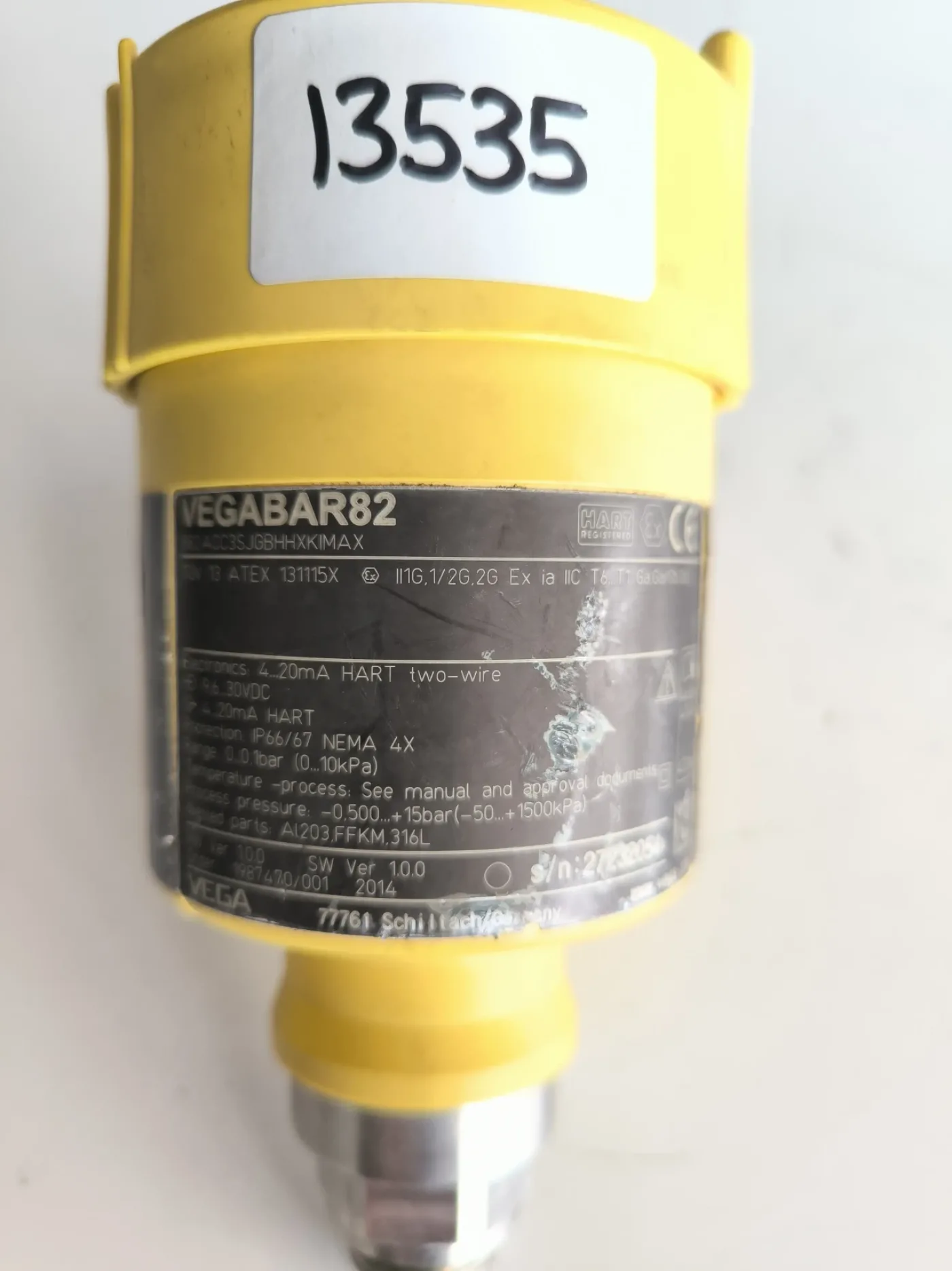 PRESSURE TRANSMITTER VEGABAR 82 ATEX - 4