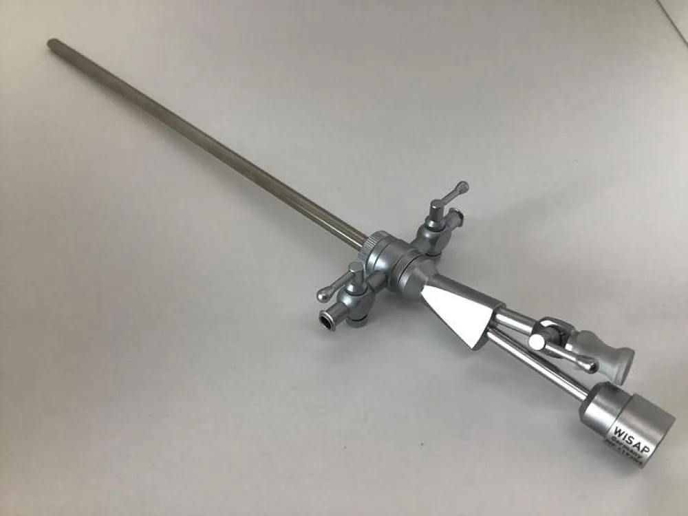 WISAP Sheath Endoscopy Hysteroscopy 5mm Continuous Flow with 3 Channels and Double Stopcocks