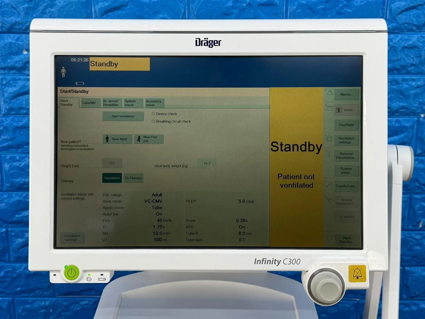 Drager Evita V300 Ventilator Hours: 21823 YOM: 2014 - 5