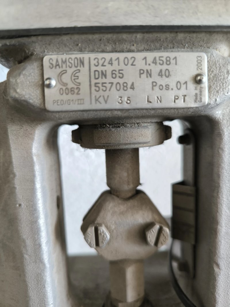 PROPORTIONAL VALVE SAMSON DN65 PN40 STAINLESS STEEL 316Ti WITH PNEUMATIC ACTUATOR 324102
