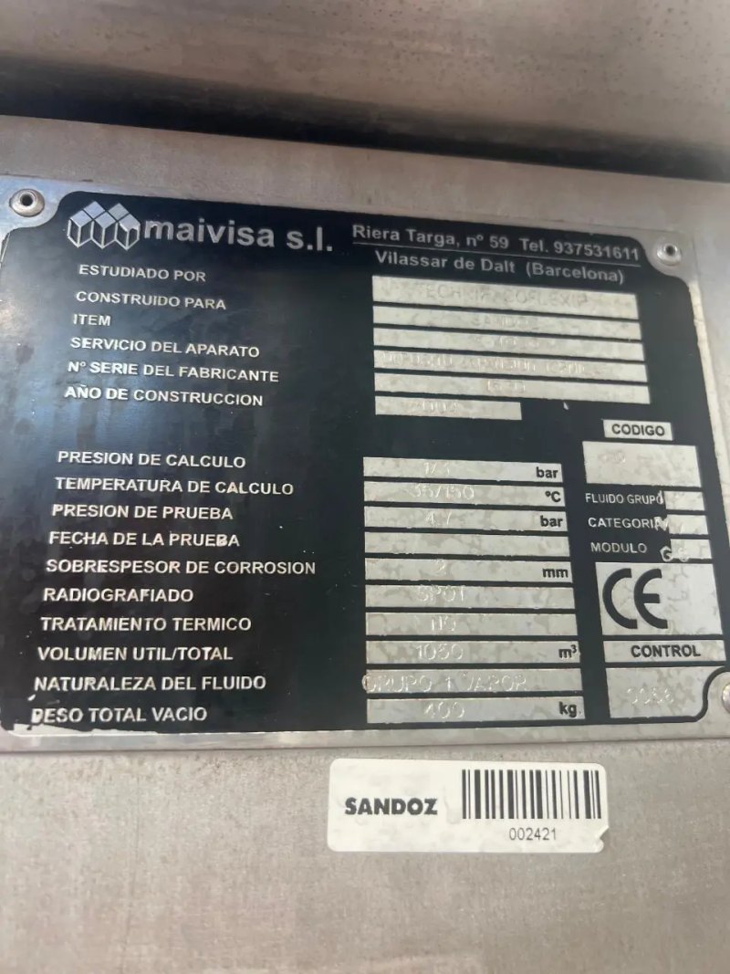 USED MAIVISA IRON TANK 1000 LITERS