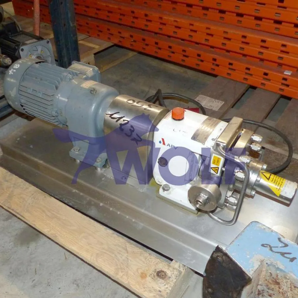 Edelstahl-Verdrängerpumpe APV - Type CL1/012/15-000409-1, Baujahr 2000.