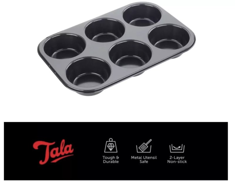 Tala Performance Eclipse Non-Stick 6 Cup jumbo muffin tin - islandcatering