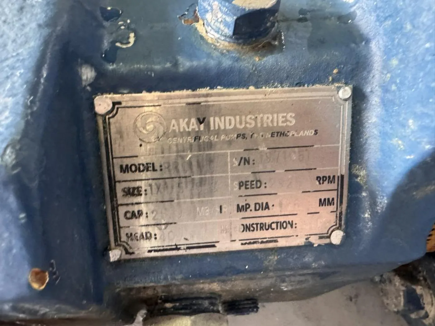 2017 AKAY Industries Centrifugal process pump with electric motor - 2