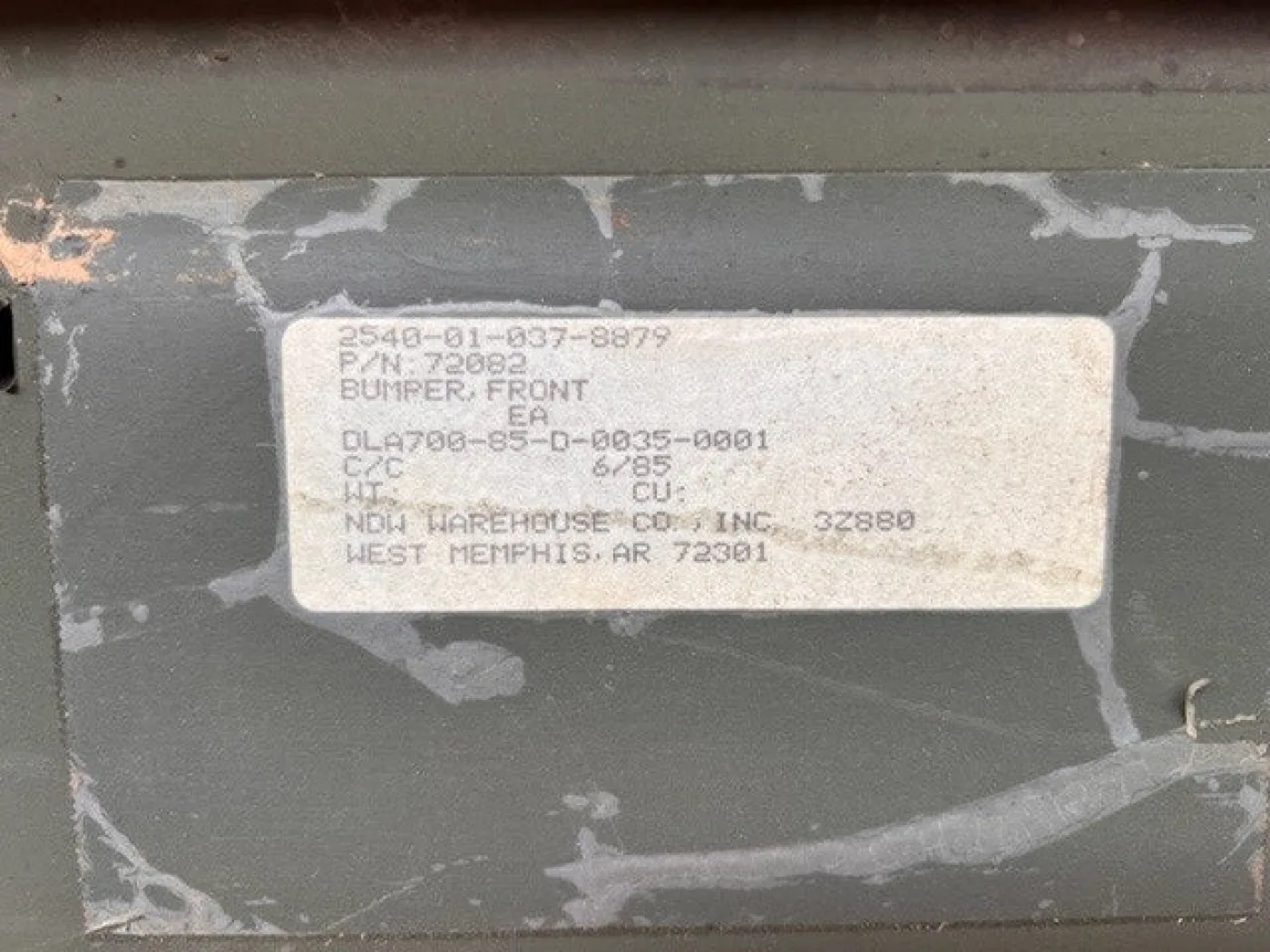 NOS Army front bumper Dodge W200 - 3
