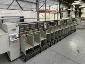 Theisen & Bonitz Flex B316 SP+TB B304 QSM fully automated sheet collator with stich fold three knife trimmer