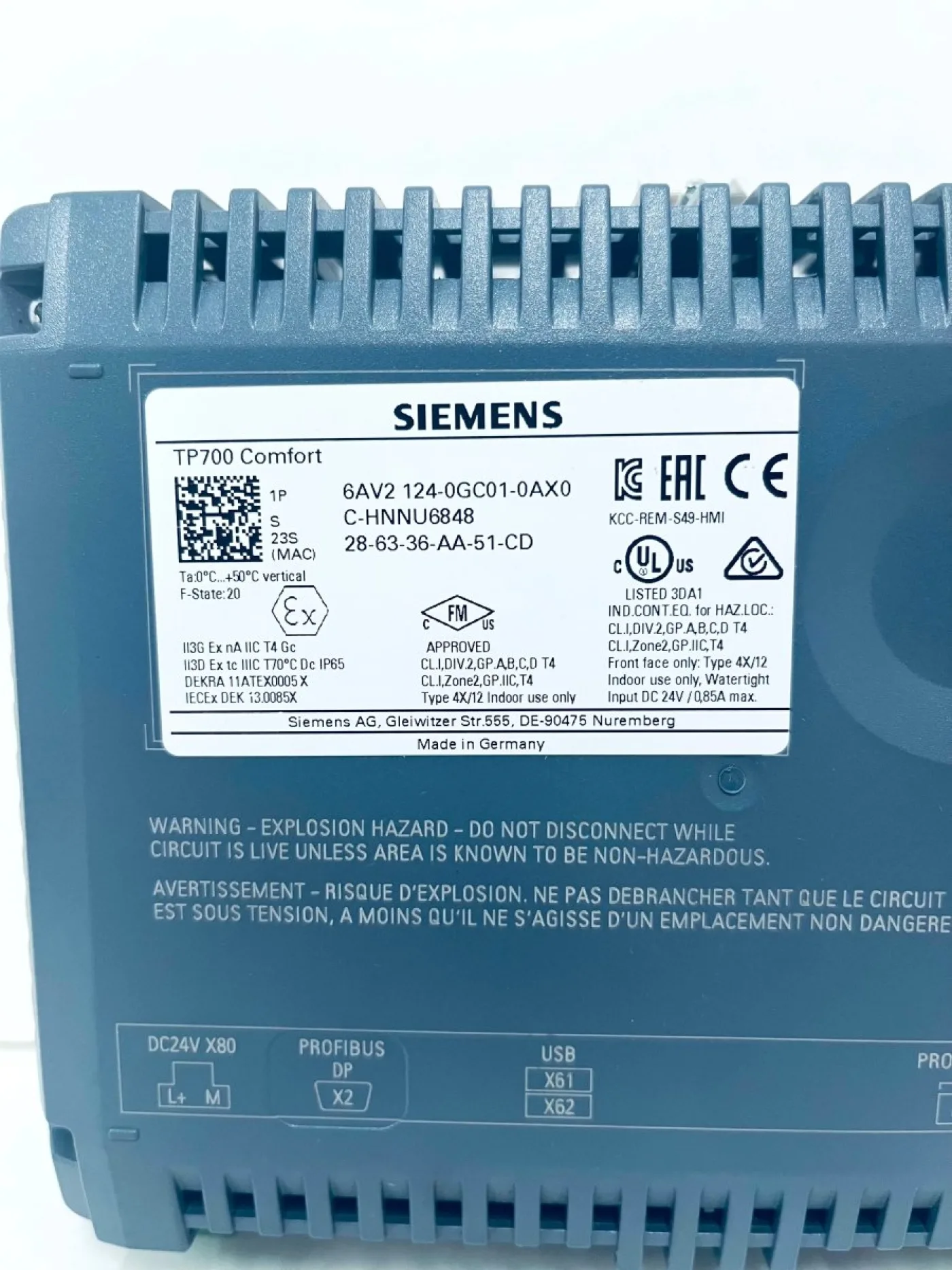 Siemens TP700 Comfort 6AV124-0GC01-0AX0 - 3