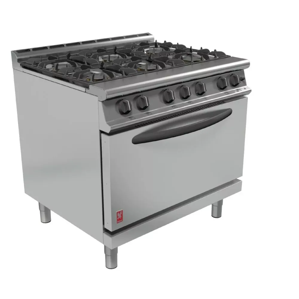 Falcon 6 Burner Dominator Plus Oven Range G3101D Propane Gas with Feet - islandcatering