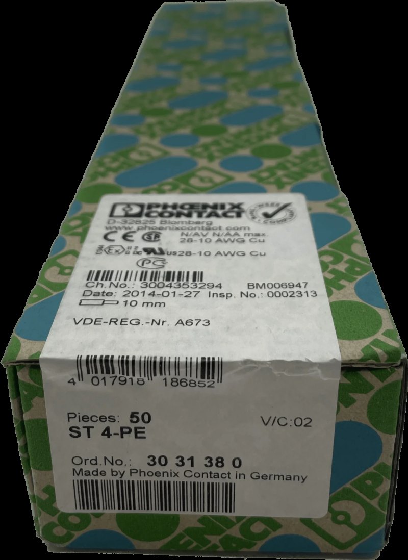 Phönix-Contact 3031380 ST 4-PE - Zugfeder-Schutzleiterklemme